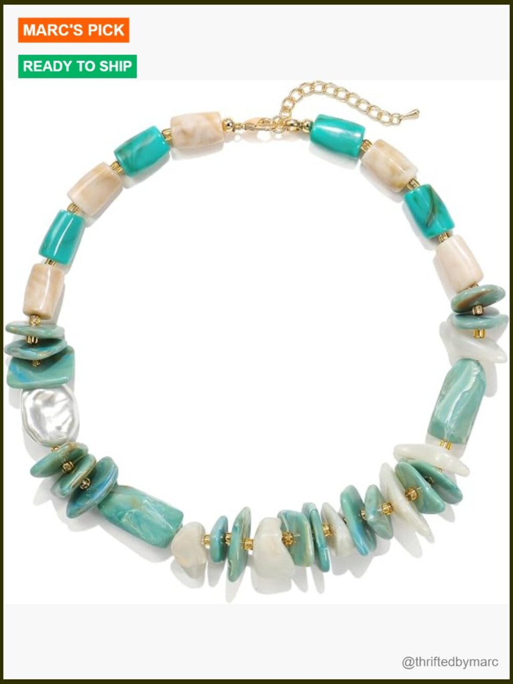 Irregular Acrylic Beaded Statement Necklace Trendy Chunky Jewelry Gift